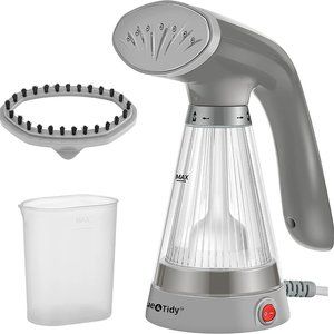 True & Tidy, Portable HandHeld Garment Steamer with Fabric Brush and Water Cup